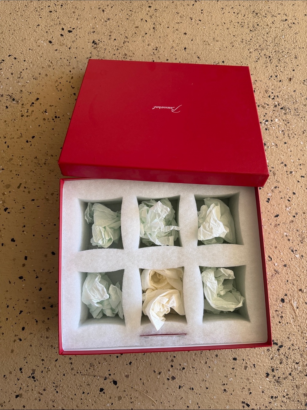 Red Jewelry Gift Box with White Foam Compartments